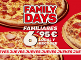 Pizza familiar 6,95€ c/u en local y recoger